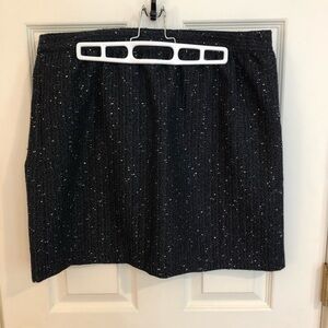 Loft Black Blue Tweed Skirt Size 12 EUC!